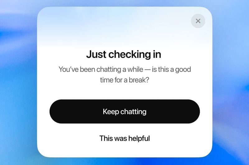 OpenAI 將為 ChatGPT 用戶增加時(shí)長(zhǎng)提醒：別沉迷 AI 聊天，健康最重要